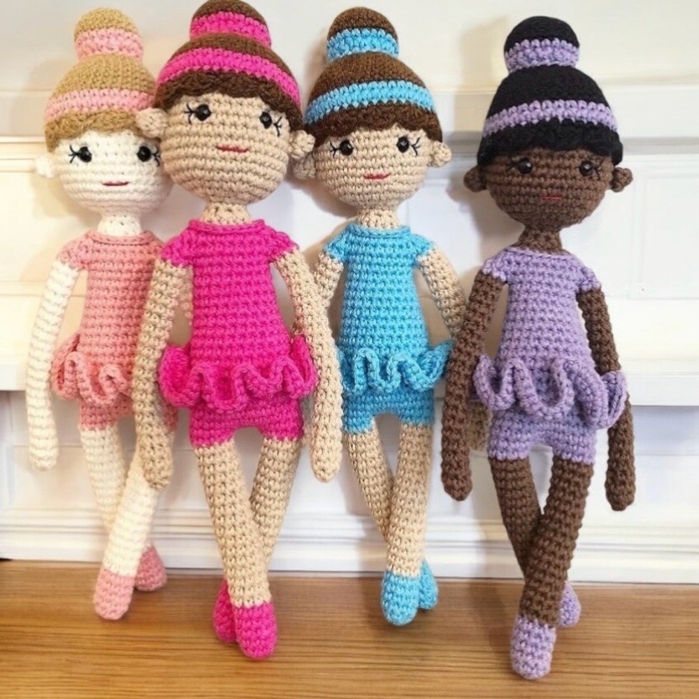 Custom Ballerina Dancer Doll Listing hand crafted crochet made to order NWT